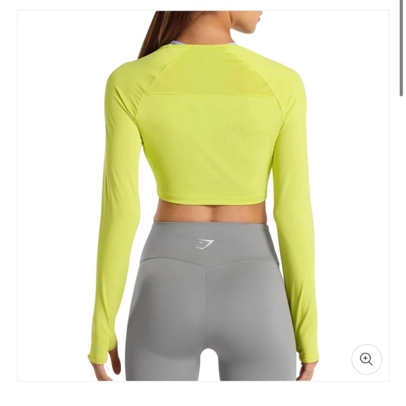 Gymshark Training Long Sleeve Crop Top - Yellow - Picture 2 of 4
